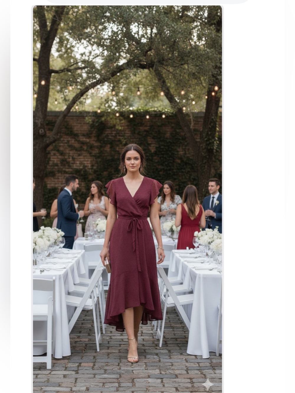 NWT Altar’d State Lightweight  Flutter Sleeve High Low Dress Wedding Guest Sz M